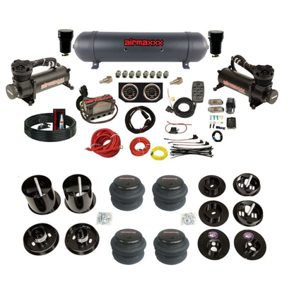 airmaxxx air suspension kit 480 Black aluminum air tank and 2600 with brackets and install kit Fits 1965-70 cadillac KCAD65-480B2-57ABK-X4X7-WK-HF