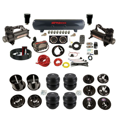 airmaxxx air suspension kit 480 Black steel air tank and Slam bags with brackets and install kit Fits 1965-70 cadillac KCAD65-480B2-57S-X4X7-WK-HFSS7