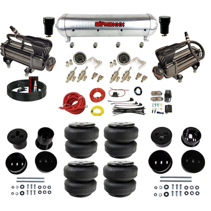 airmaxxx air suspension kit with dual X-series compressors aluminum tank and Air Lift bags Fits 1958-60 cadillac KCAD58-XB2-59ARW-4TOG2GA2B-WK-HFD25