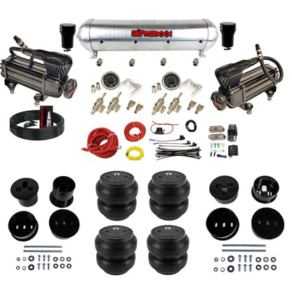 airmaxxx air suspension kit with dual X-series compressors aluminum tank and Slam bags Fits 1958-60 cadillac KCAD58-XB2-59ARW-4TOG2GA2B-WK-HFSS7