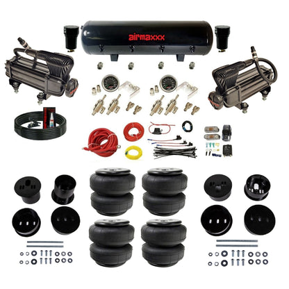 airmaxxx air suspension kit with dual X-series compressors steel tank and Air Lift bags Fits 1958-60 cadillac KCAD58-XB2-59S-4TOG2GA2B-WK-HFD25