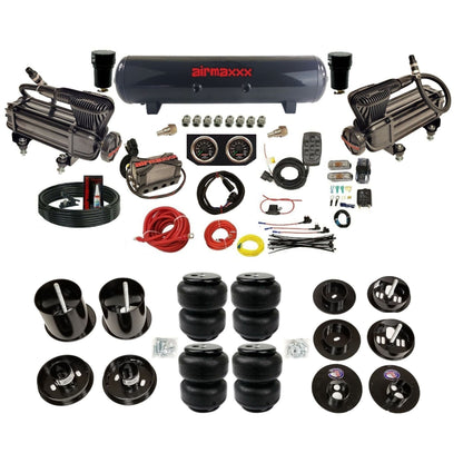 airmaxxx air suspension kit x-series Black steel air tank and Air Lift bags with brackets and install kit Fits 1965-70 cadillac KCAD65-XB2-57S-X4X7-WK-HFD25