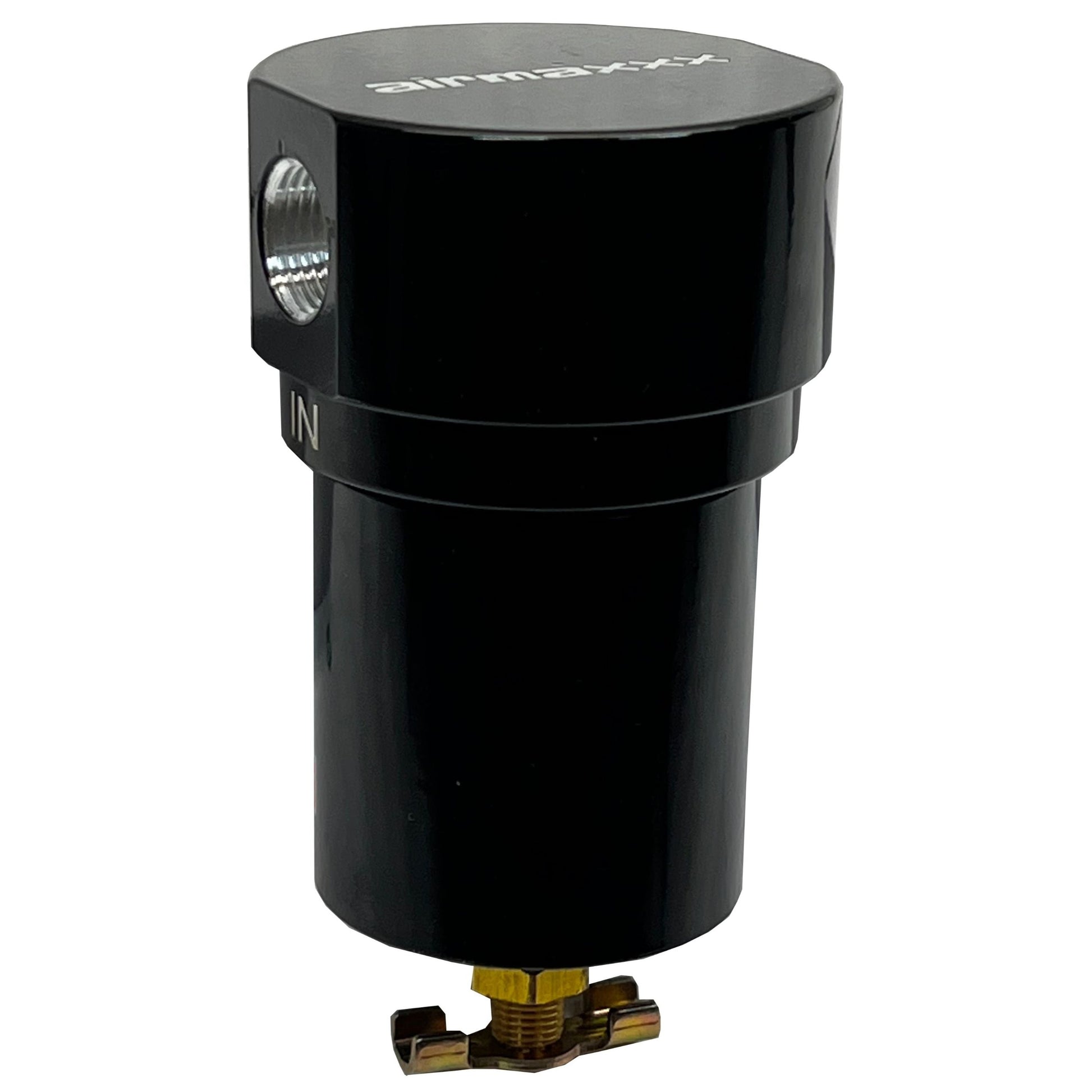 airmaxxx black aluminum 3/8 npt air tank water trap filter with drain
