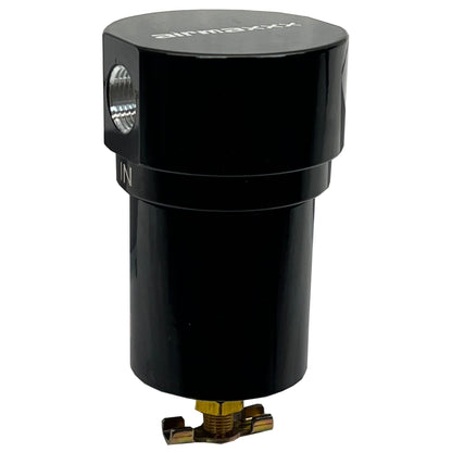 airmaxxx black aluminum 3/8 npt air tank water trap filter with drain