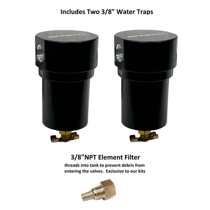 airmaxxx tank water traps and NPT element filter