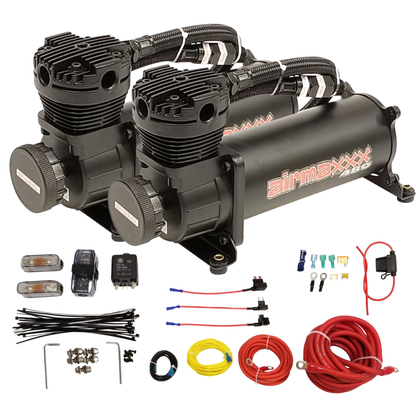 airmaxxx black 480 compressors w/wire kit air ride suspension parts