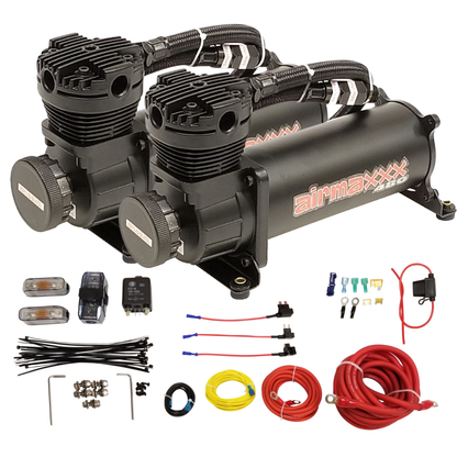 airmaxxx black 480 compressors with air suspension install kit parts