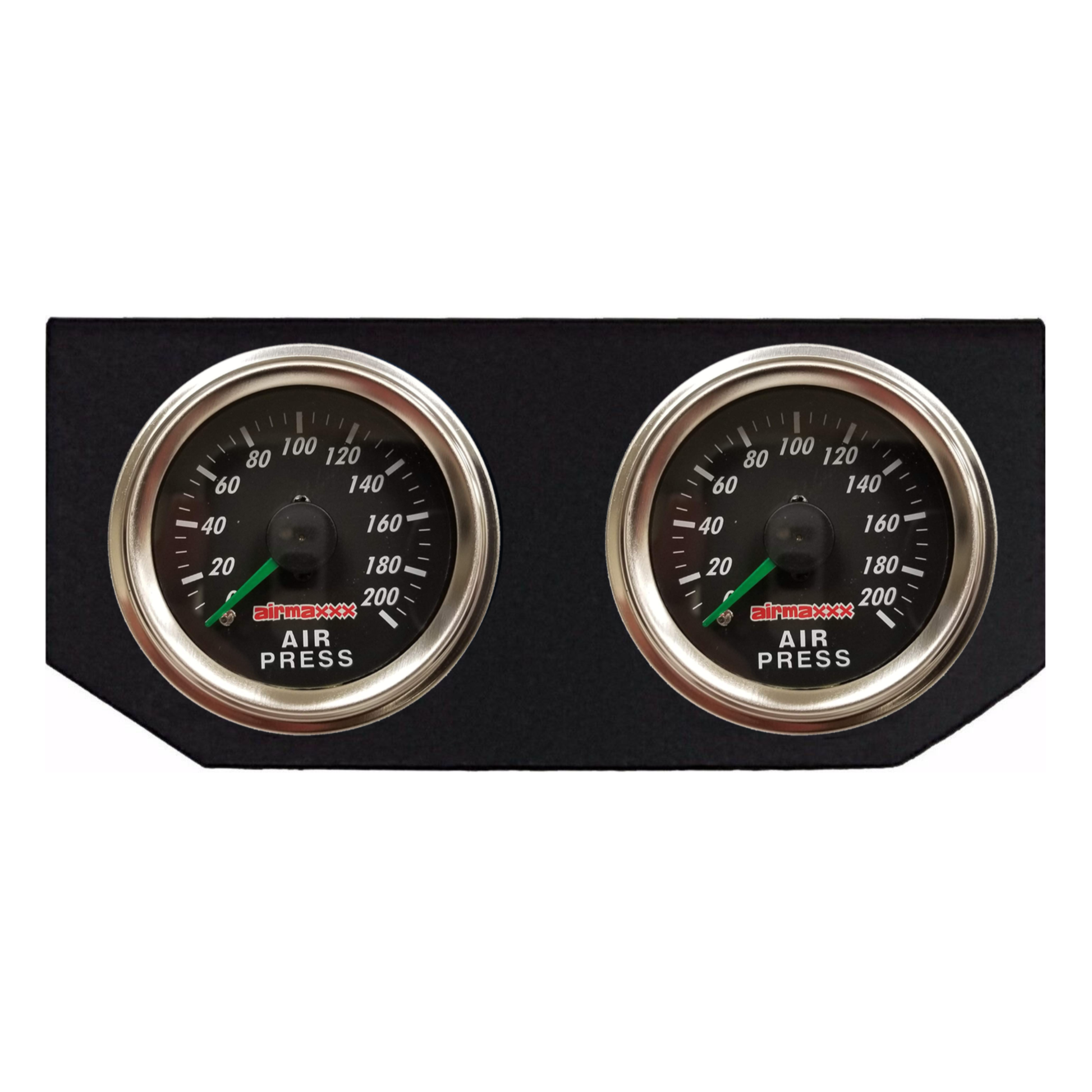 airmaxxx black dual needle air gauges mounted