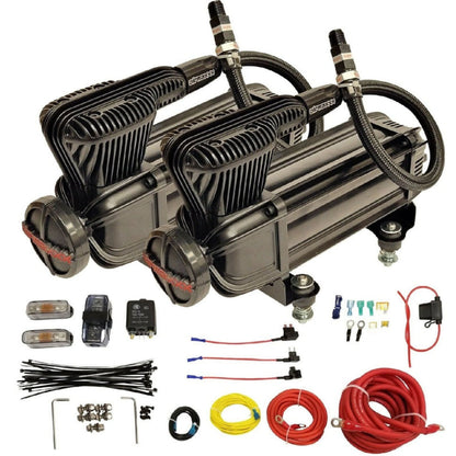 airmaxxx black x series dual compressor pack w/wiring install kit
