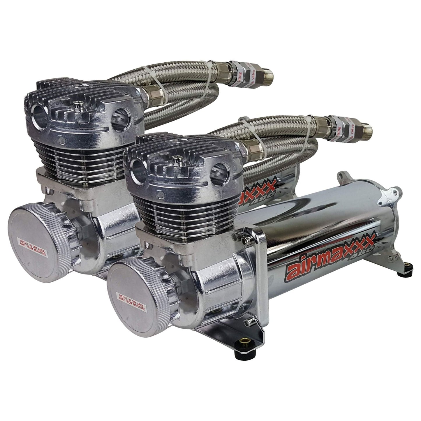 airmaxxx chrome 480 air compressors dual pack