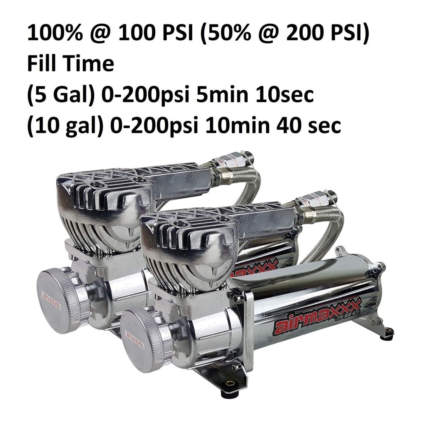 airmaxxx dual chrome 580 compressors air compressor pack