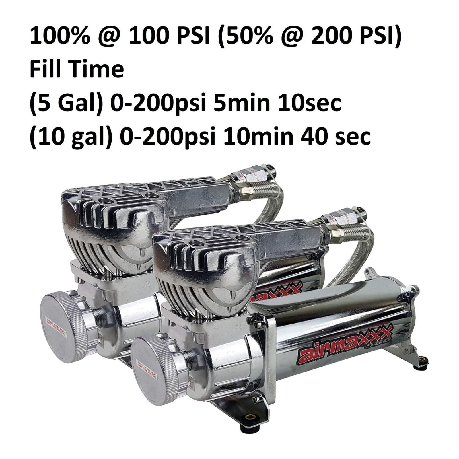 airmaxxx dual chrome 580 compressors air compressor pack