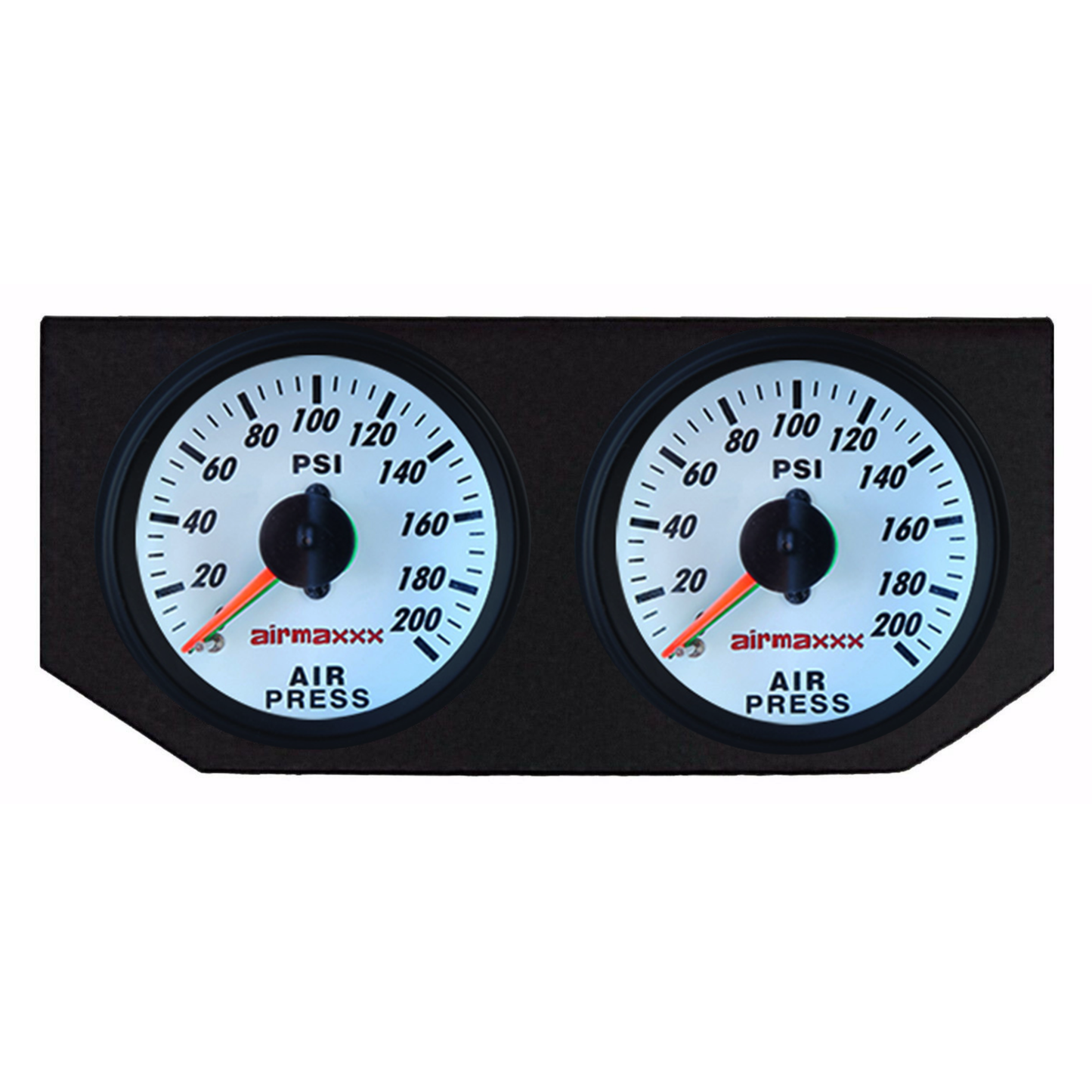 airmaxxx dual needle white air gauges 