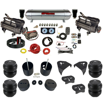 airmaxxx dual x-series air compressors aluminum tank X4 manifold w/Slam bags & brackets KGM99-XB2-57ARW-X4X7-WK-HFSS7