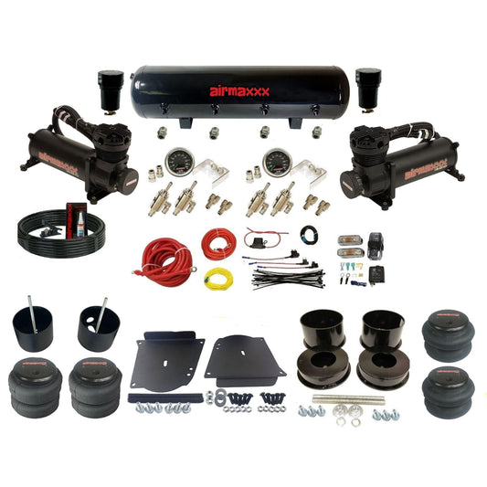 airmaxxx manual 3/8" air suspension kit 480 black air compressors steel black tank airmaxxx air bags & brackets fits 1964-72 GM A-Body KABDY-480B2-59S-4TOG2GA2B-WK-HF