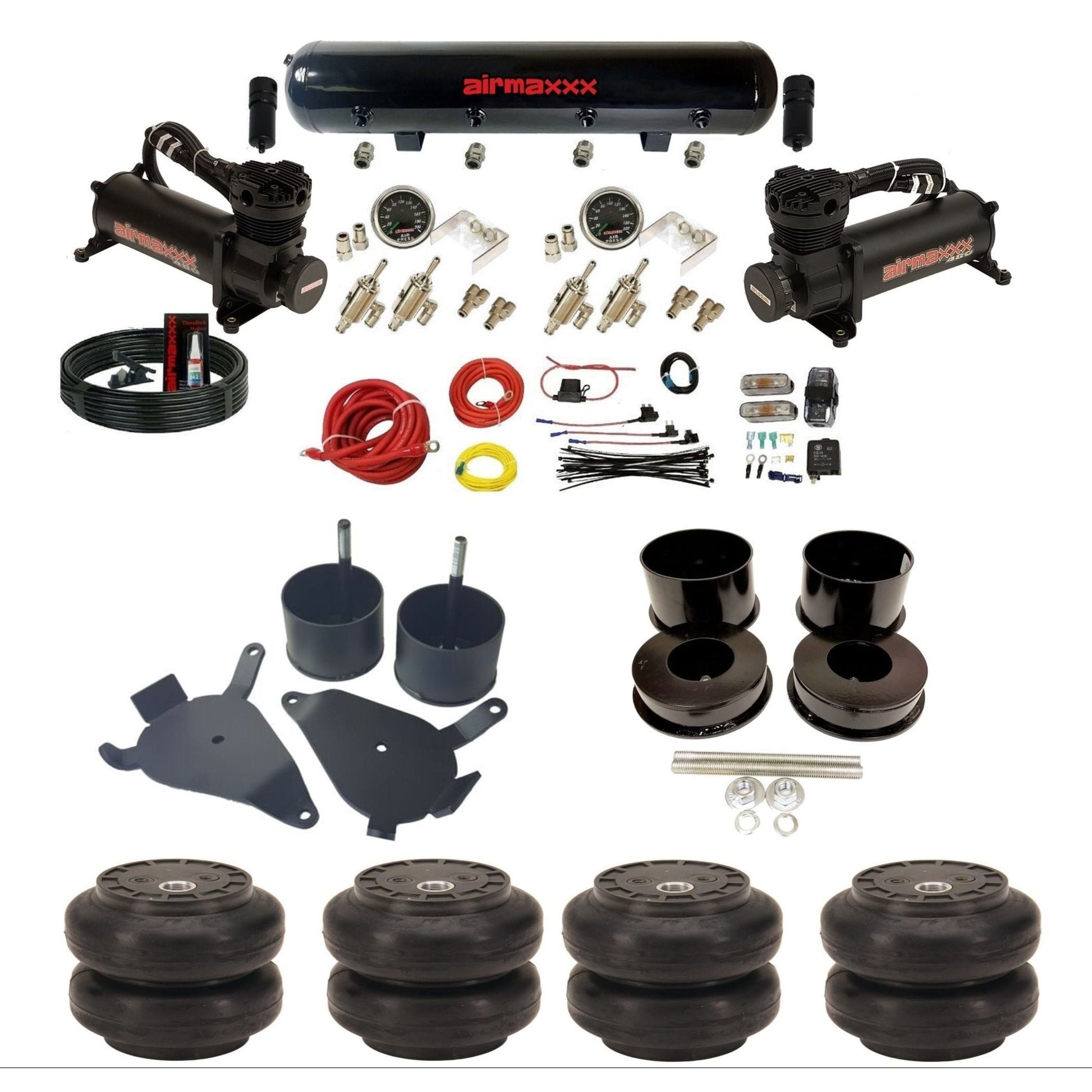 airmaxxx manual 3/8" air suspension kit black 480 compressors steel tank Slam bags for 1978-88 G-Body K-GBODY-480B2-59S-4TOG2GA2B-WK-HFSS6