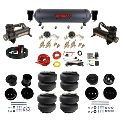 airmaxxx manual kit w/480 black air compressors black aluminum air tank & Air Lift bags w/brackets for 1958-60 Cadi KCAD58-480B2-59ABK-4TOG2GA2B-WK-HFD25