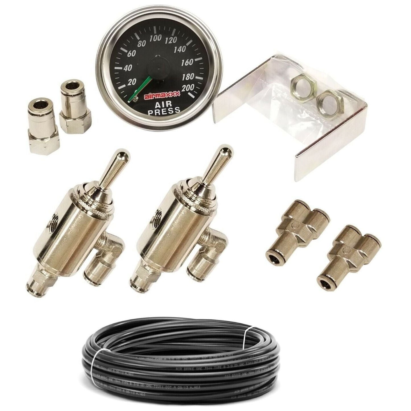 airmaxxx toggle 3/8 manual air suspension kit air ride suspension parts