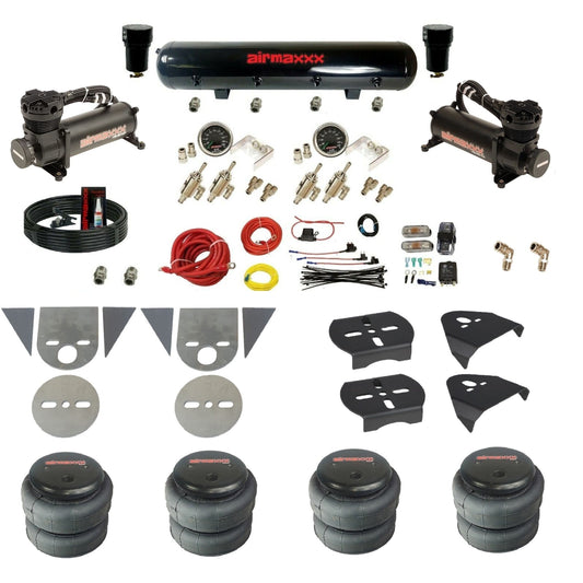 airmaxxx toggle kit with 480 black dual compressors black steel air tank and 2500 air bags KTOR-480B2-59S-4TOG2GA2B-WK-HF