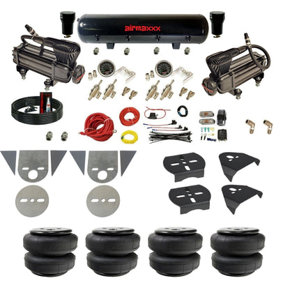 airmaxxx toggle kit with x-series dual compressors steel air tank and Air Lift air bags KTOR-XB2-59S-4TOG2GA2B-WK-HFD25
