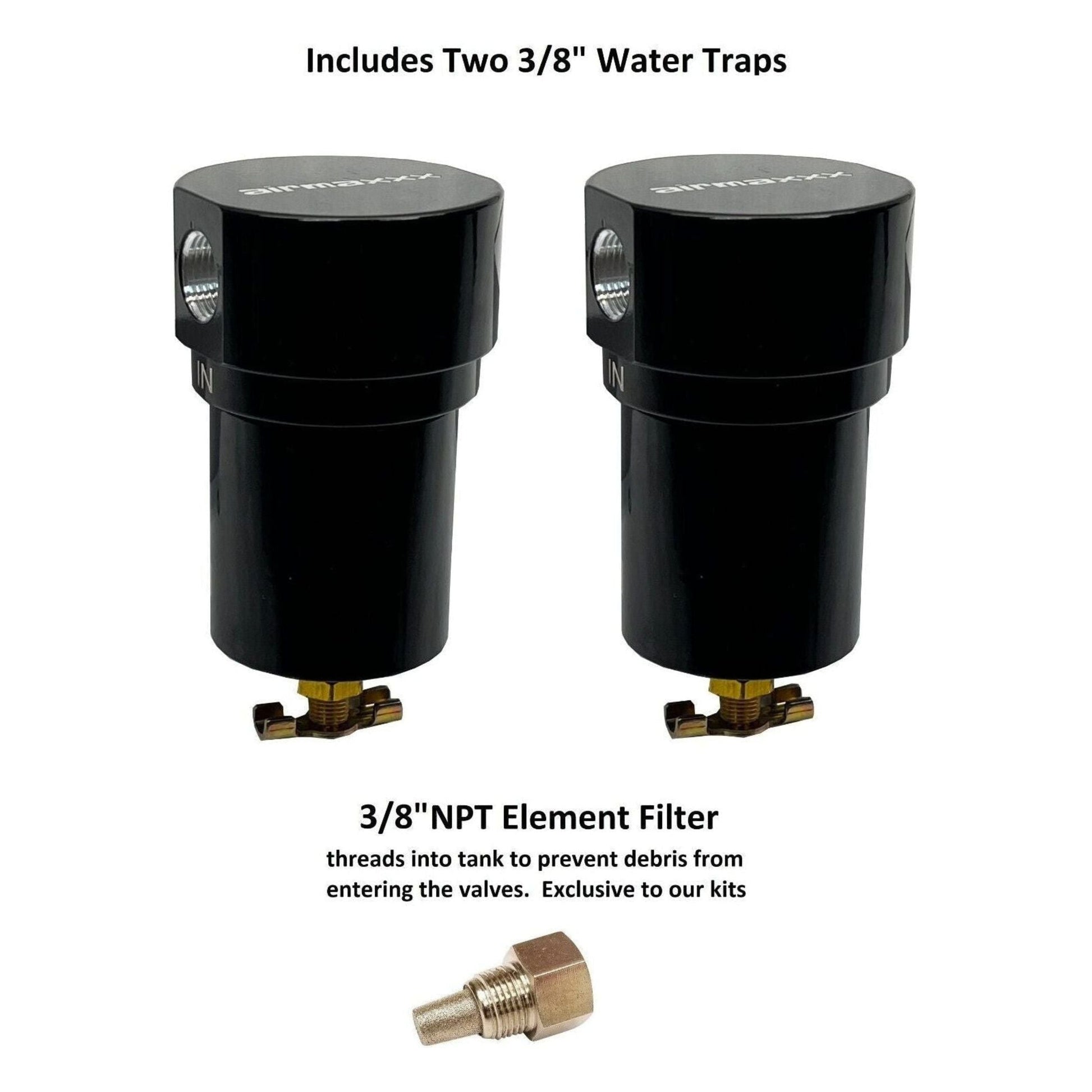 airmaxxx water traps and npt element filter for airmaxxx air tank