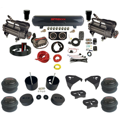 airmaxxx x-series X4 steel air tank 2600 bags and brackets fits 1988-98 Silverado 1500 KGM88-XB2-57S-X4X7-WK-HF