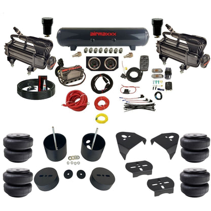 airmaxxx x-series X4 steel air tank Air Lift bags and brackets fits 1988-98 Silverado 1500 KGM88-XB2-57S-X4X7-WK-HFD26