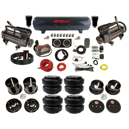 airmaxxx x-series air compressors X4 manifold steel air tank Air Lift bags & brackets fits 1963 Cadillac KCAD63-XB2-57S-X4X7-WK-HFD25