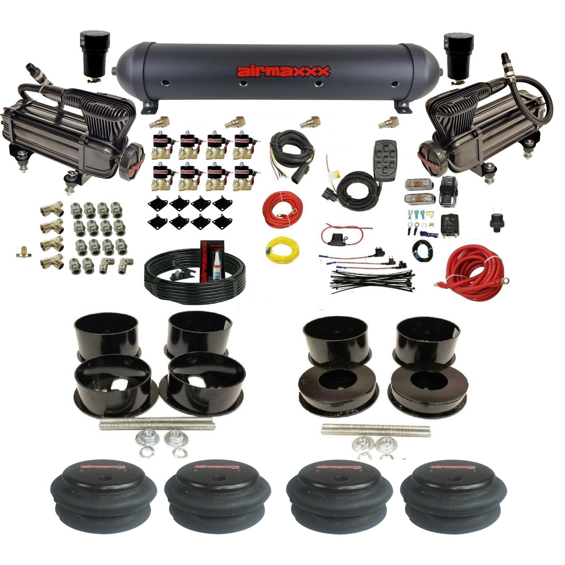 airmaxxx x-series air compressors aluminum air tank 2600 bags brackets installation KBBDY-XB2-838-59ABK-7BK-WK-HF