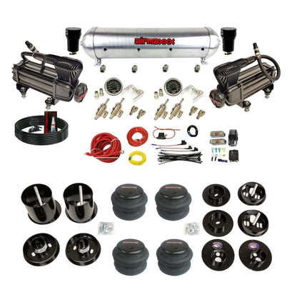 airmaxxx x-series air compressors aluminum tank 2600 bags and brackets kit Fits 1965-70 Cadillac KCAD65-XB2-59ARW-4TOG2GA2B-WK-HF
