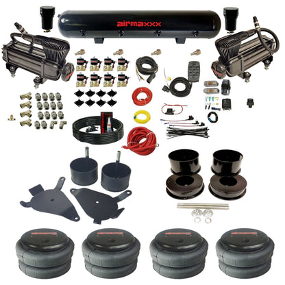 airmaxxx x-series air compressors steel air tank 2500 bags with brackets and install kit KGBDY-XB2-838-59S-7BK-WK-HF