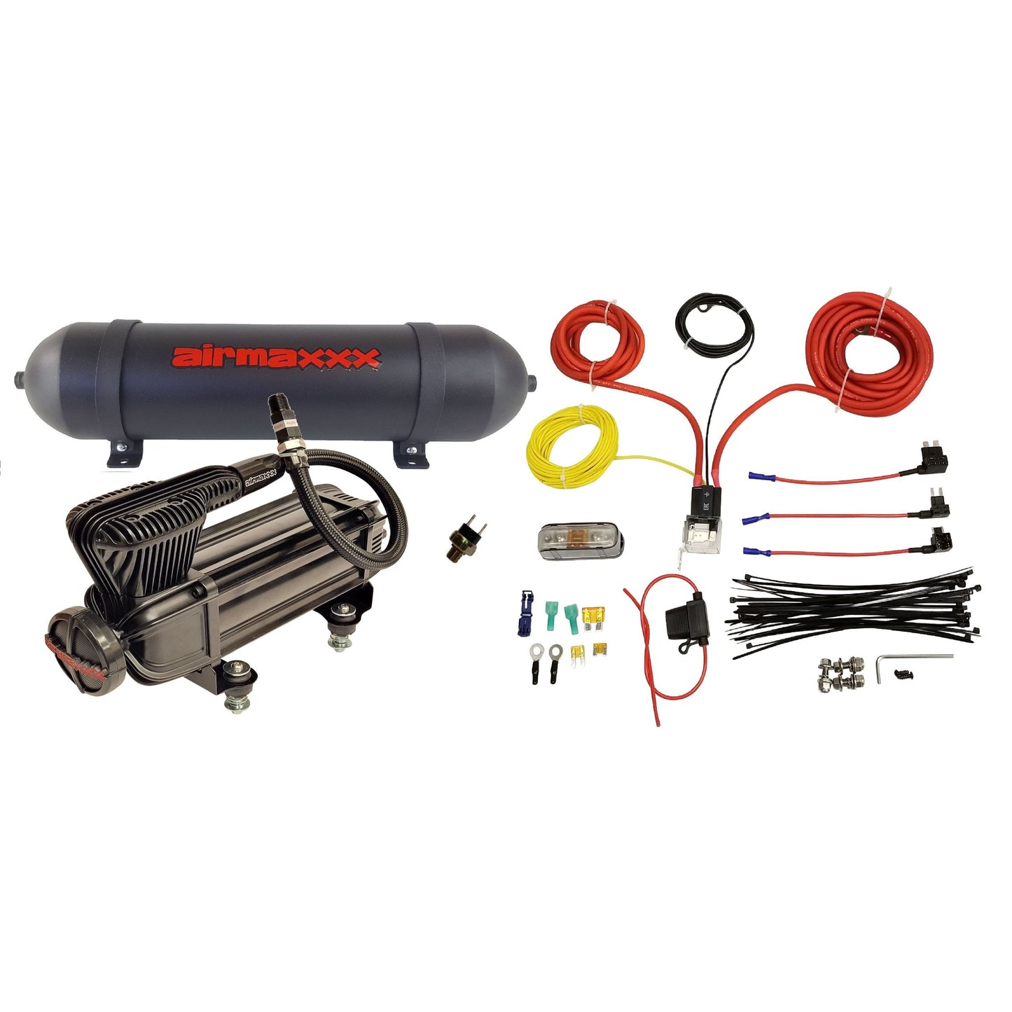 airmaxxx x-series compressor 3 gallon aluminum air tank & wiring kit