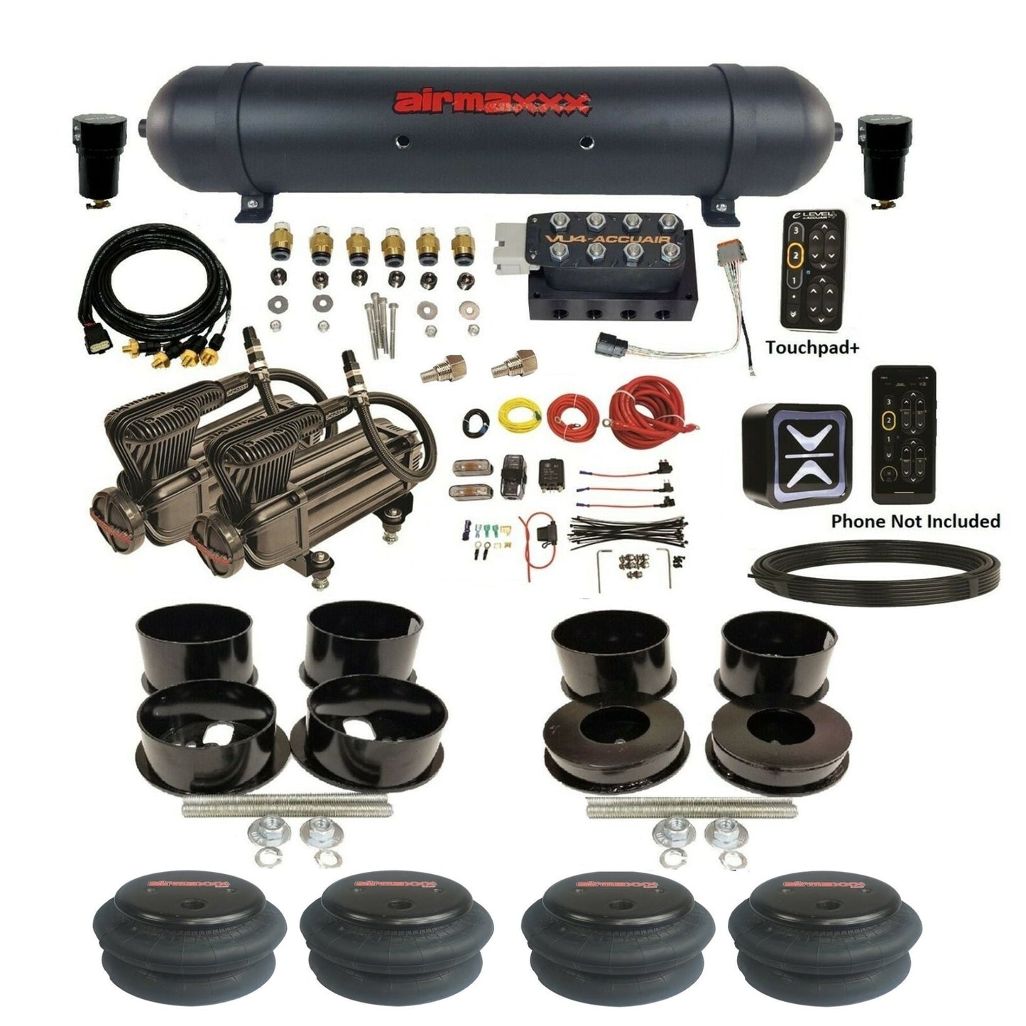airmaxxx x-series compressors aluminum tank 2600 bags and mounts on GM B-Body KBBDY-X2B-57ABK-VU4EPT-WK-HF
