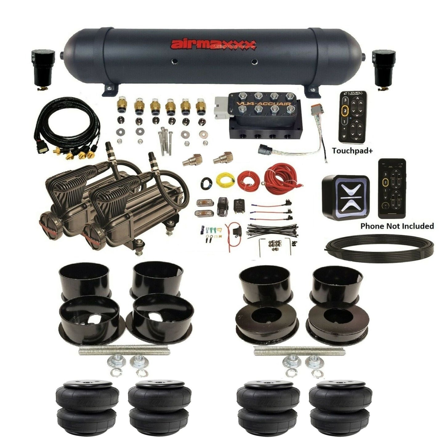 airmaxxx x-series compressors aluminum tank air lift bags and mounts on GM B-Body KBBDY-X2B-57ABK-VU4EPT-WK-HFD25