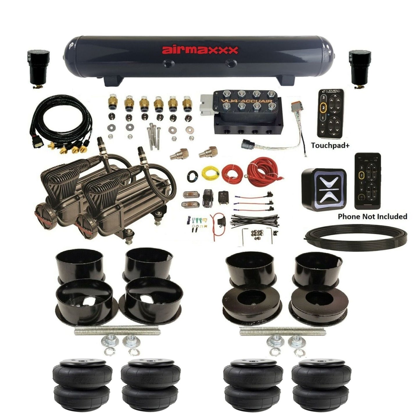 airmaxxx x-series compressors steel tank air lift bags and mounts on GM B-Body KBBDY-X2B-57S-VU4EPT-WK-HFD25