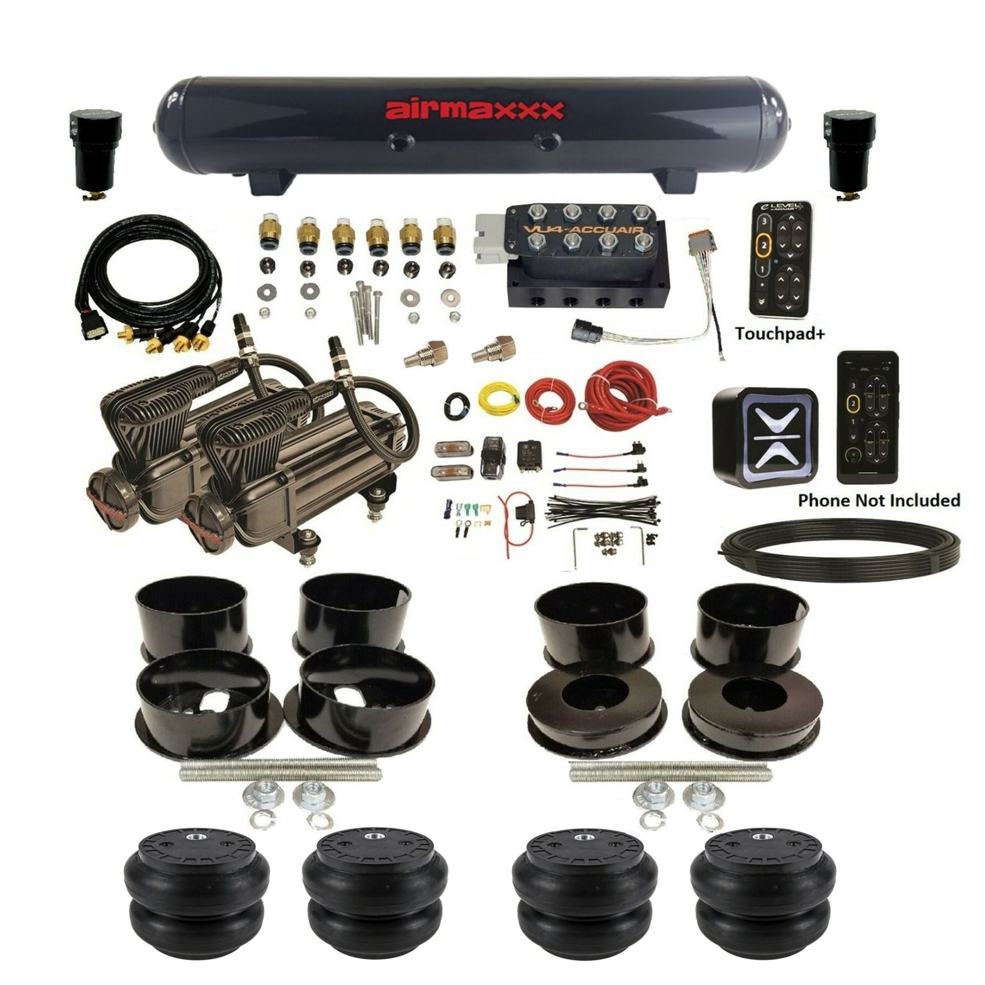 airmaxxx x-series compressors steel tank slam bags and mounts on GM B-Body KBBDY-X2B-57S-VU4EPT-WK-HFSS7