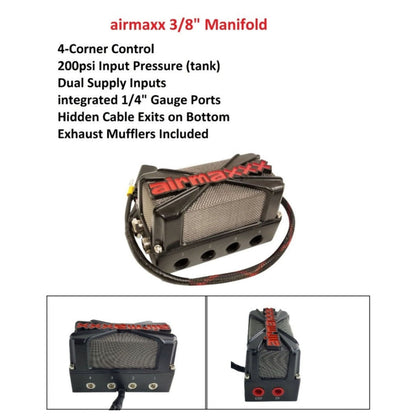 airmaxxx x4 solenoid valve manifold with wiring harness