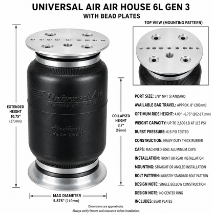 1965-1970 Chevy Impala Complete Air Ride Kit | Air Lift 3H 27695