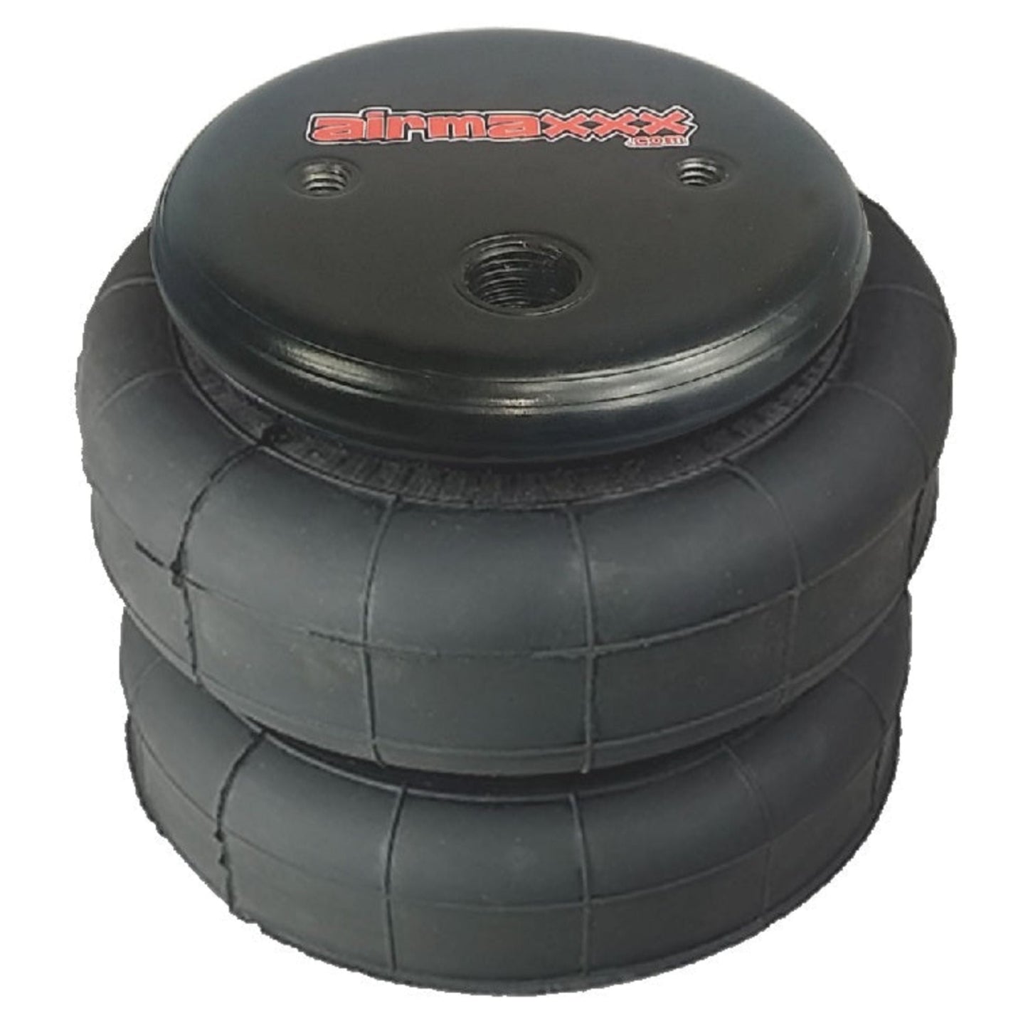 A black airmaxxx 2500 Air Ride Suspension Bag for vehicles.