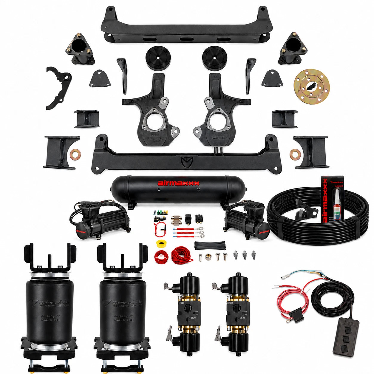 2007-2016 Silverado/Sierra 1500 4WD 7" Carolina Squat Kit with Rear Air Ride