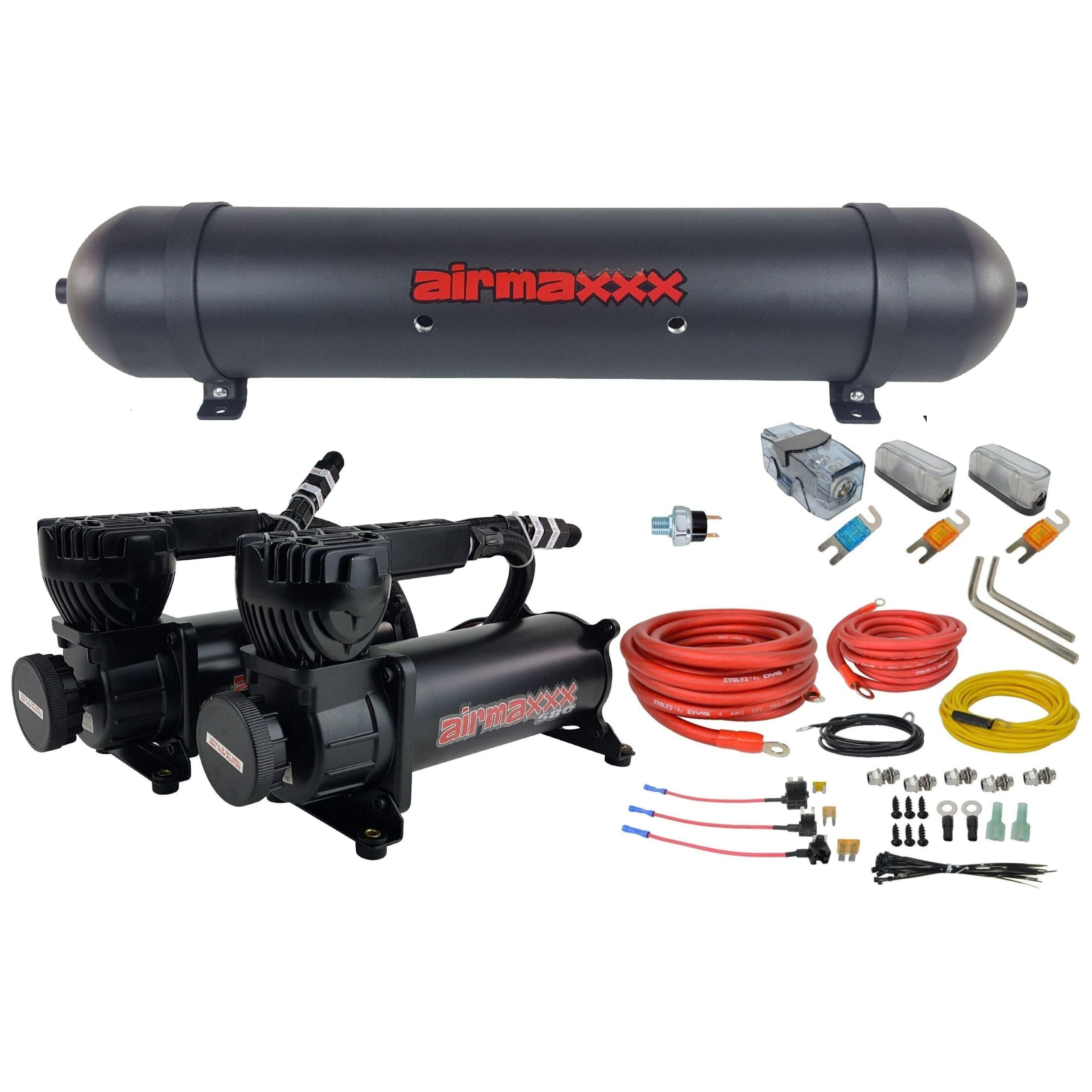 Compressor Dual Port airmaxxx 580 Black Dual Compressors & 5 Gallon Aluminum Tank – airslamit