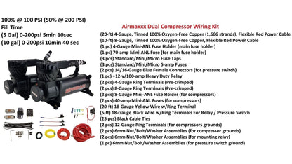 dual airmaxxx 580 black compressors plug and wiring kit