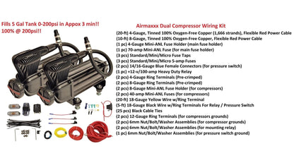 dual airmaxxx x-series compressors plug and wiring kit