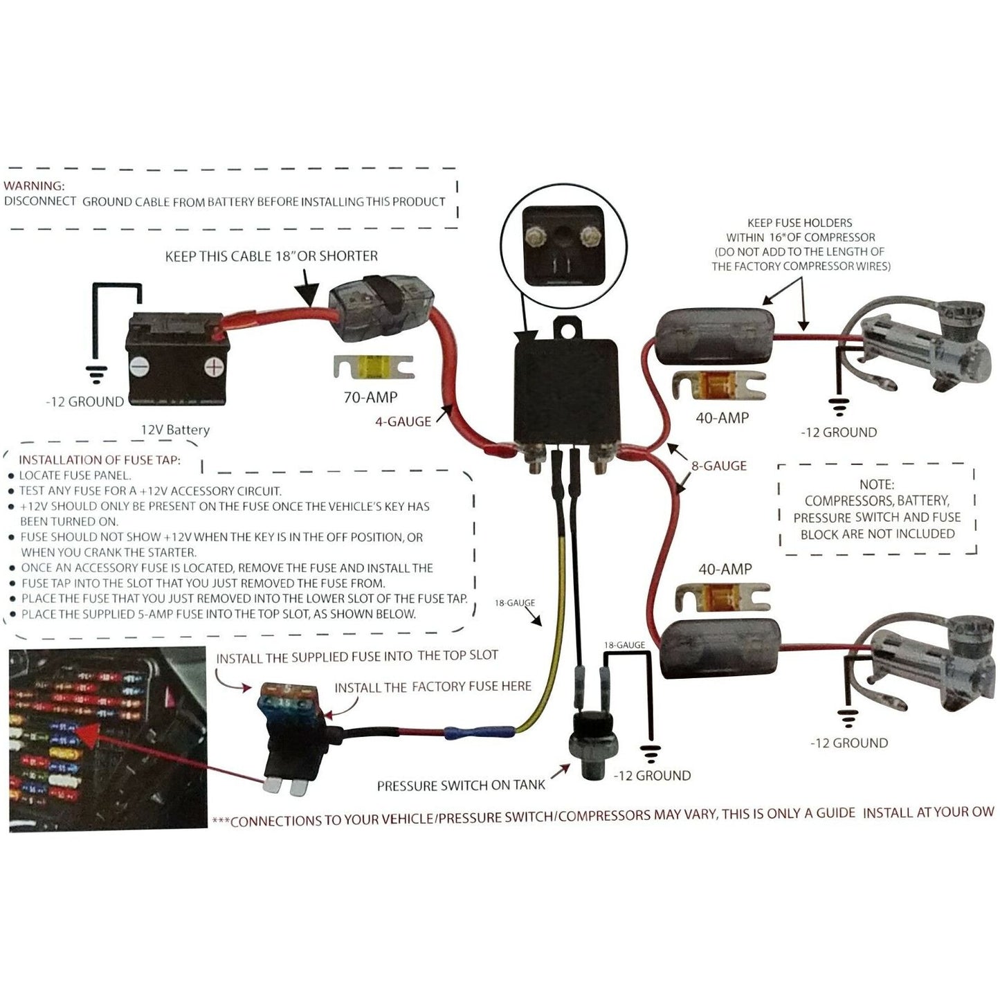 dual compressor air suspension installation wiring guide install wires