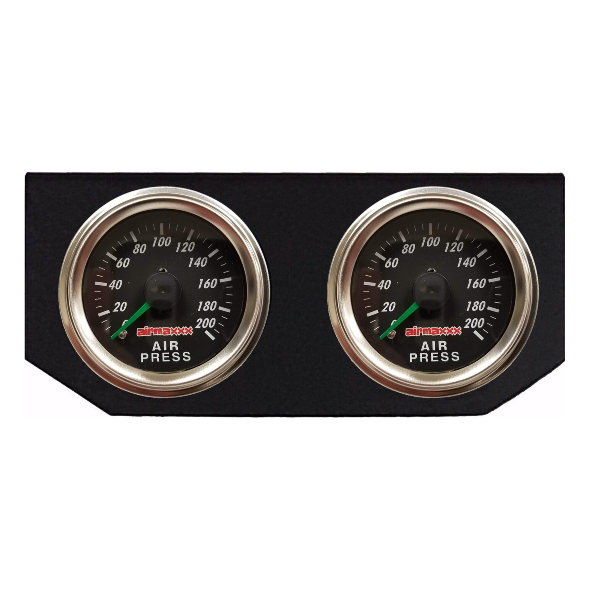 dual needle black air gauges with mount by airmaxxx