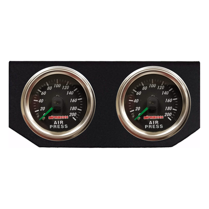 dual needle black air gauges with mount by airmaxxx