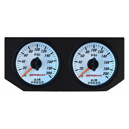 dual needle gauges on panel for airmaxxx suspension system air gauges