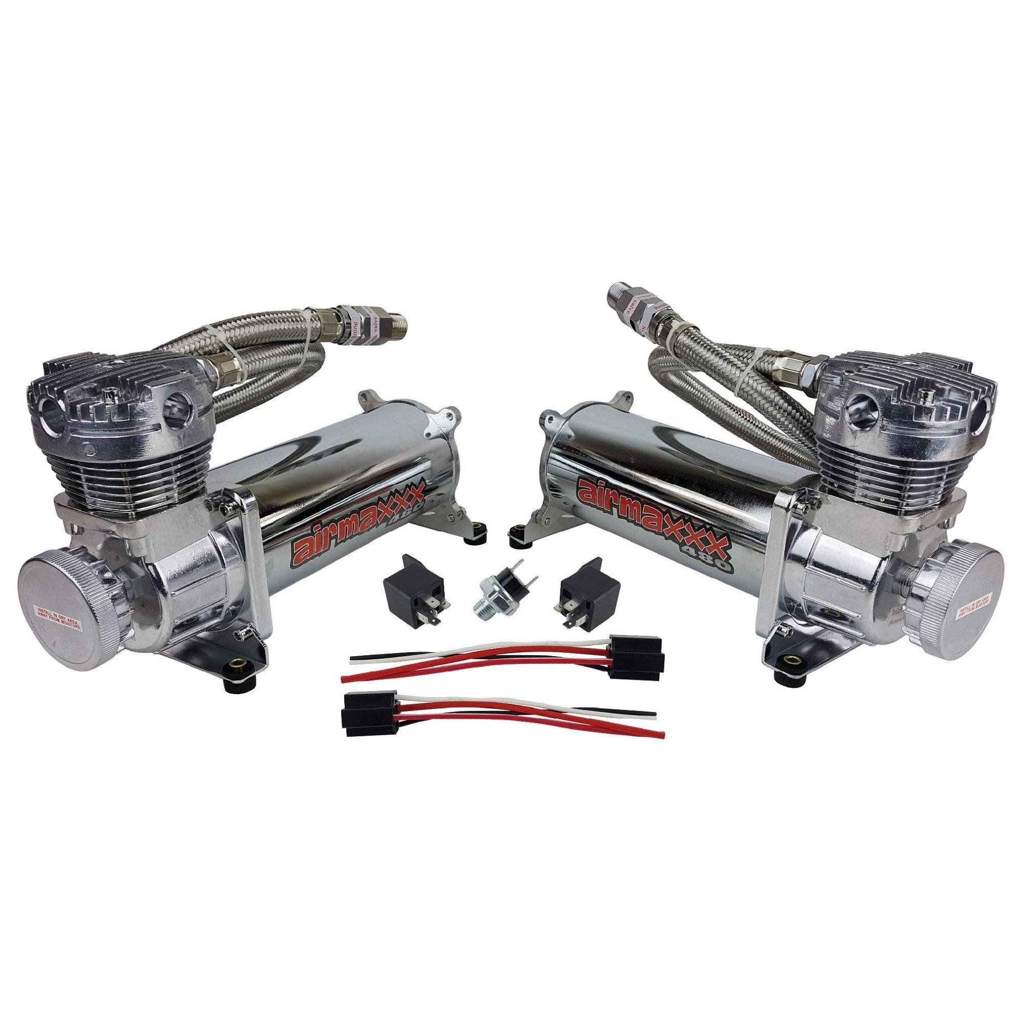 airmaxxx 480 Black Air Ride Suspension Compressors (Dual Pack) – airslamit