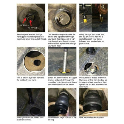 front bag brackets install air ride suspension fits 1971–1996 GM B-Body cars 2