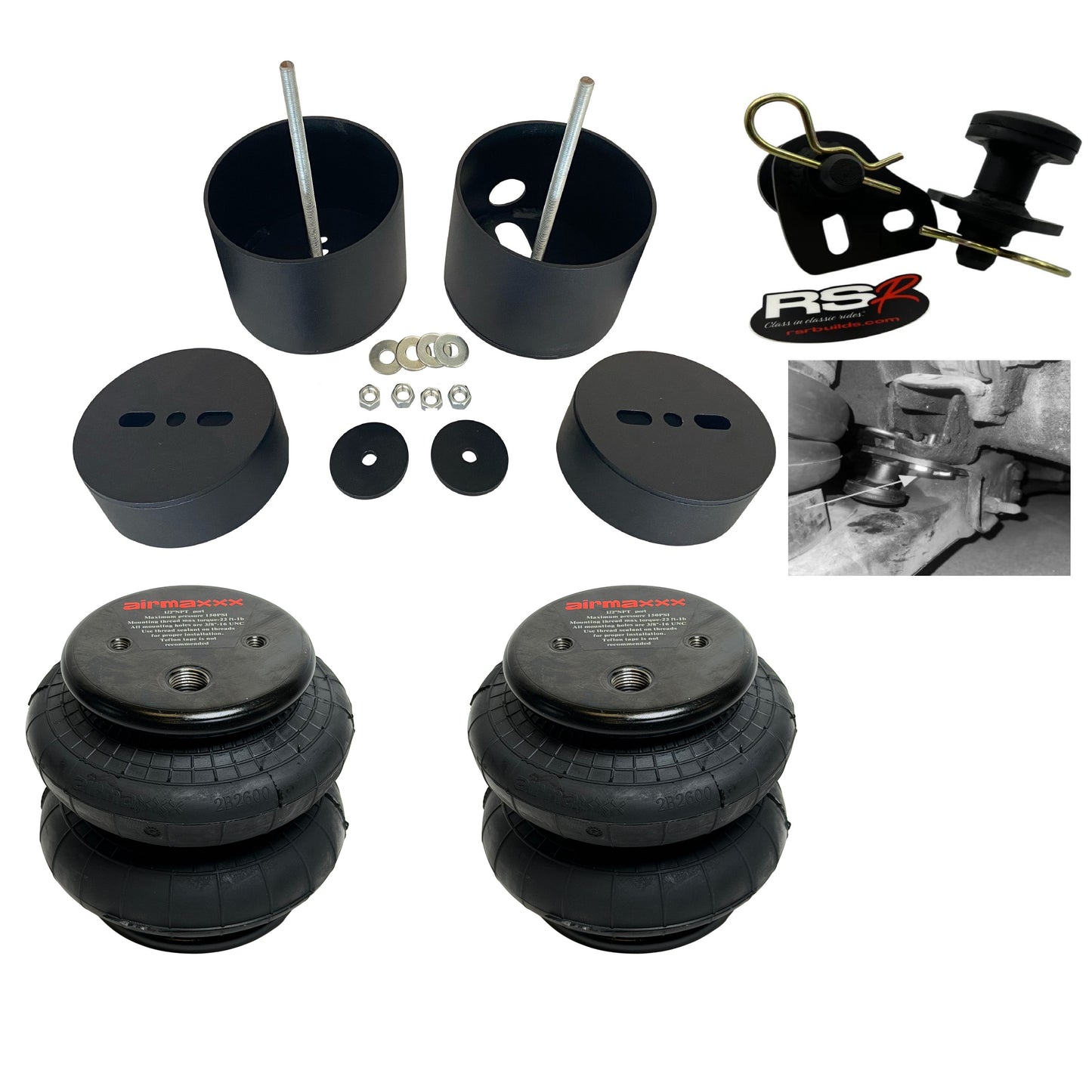airmaxxx Front Air Bag Mounting Brackets Fits 1999-2006 Silverado/Sierra 1500